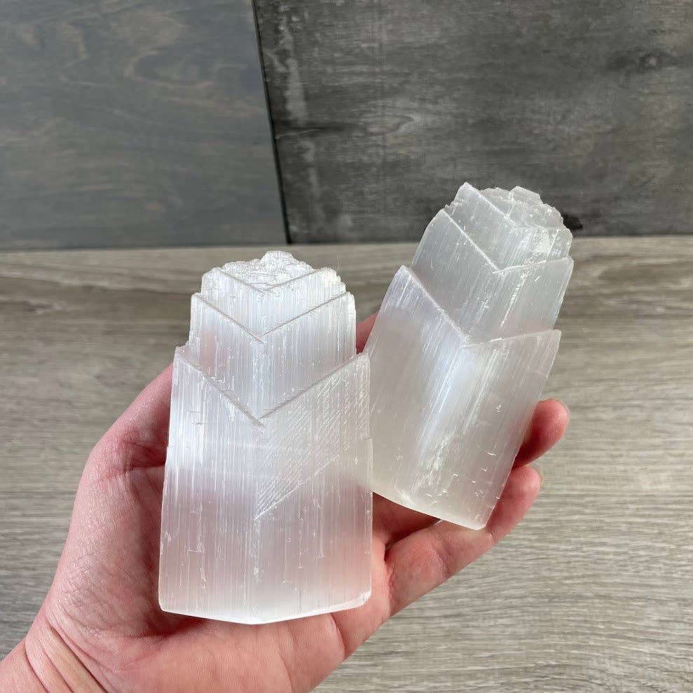 Selenite Obelisk and Tower Crystals