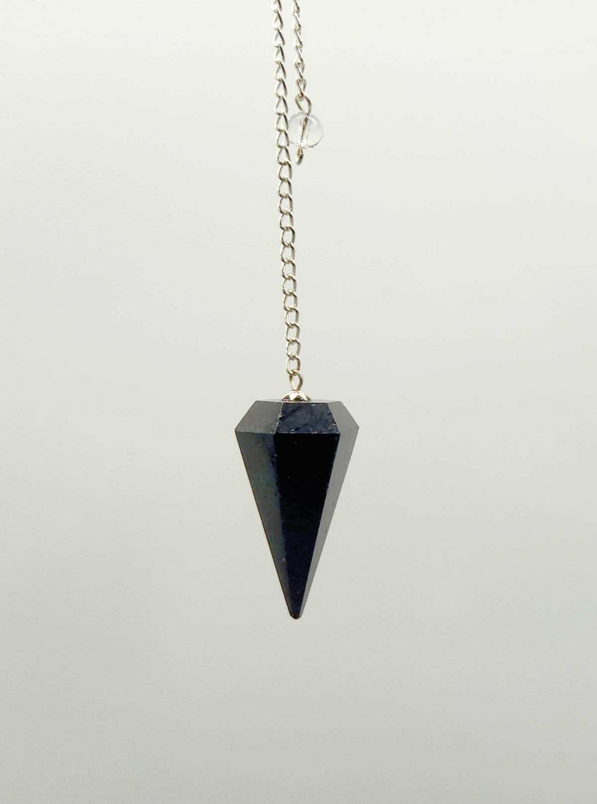 Black Tourmaline Pendulum Pendulum w/Silver Plated Chain