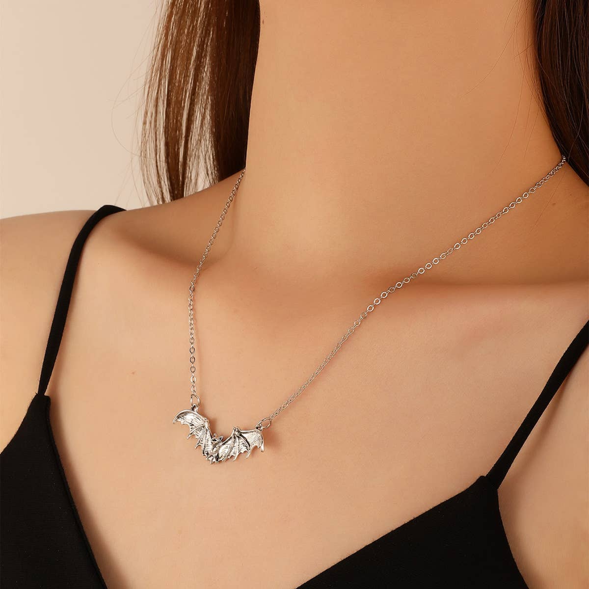 Halloween Women Dark Gothic Style Bat Necklace
