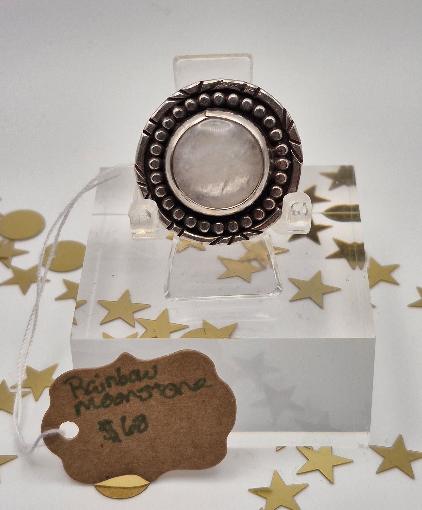 Rainbow Moonstone Ring