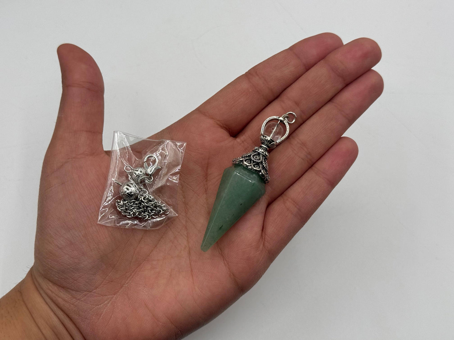 Green Aventurine Double Cap Pendulum