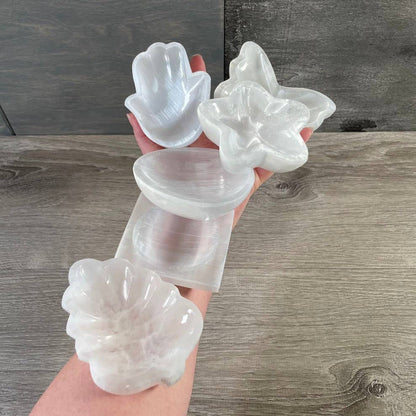 Selenite Bowls – Assorted Shapes & Sizes | Crystal Charging Bowls