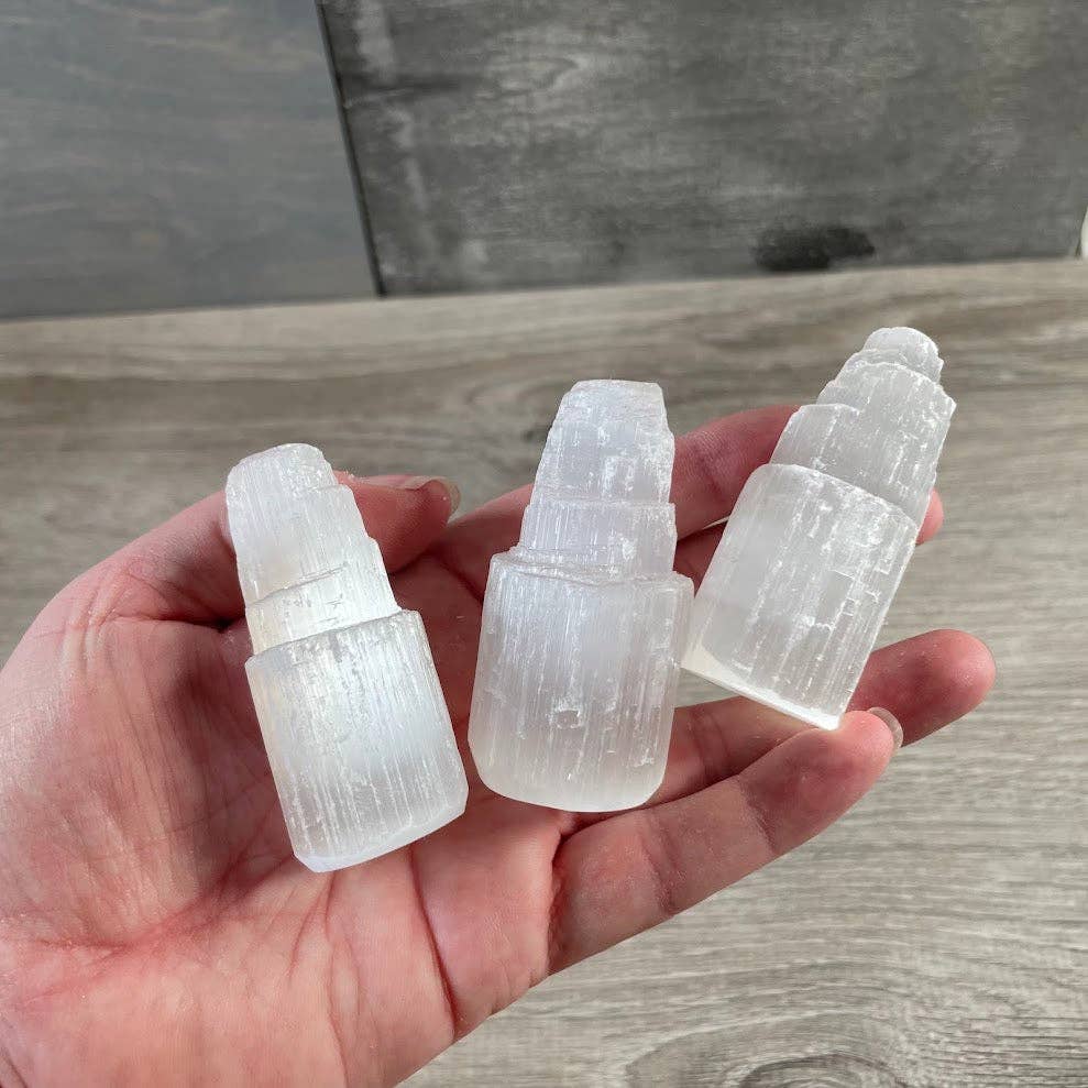 Selenite Obelisk and Tower Crystals