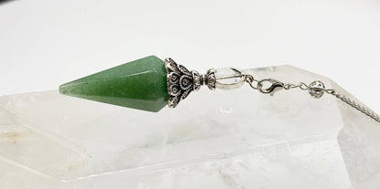 Green Aventurine Double Cap Pendulum