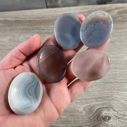 Oval Gemstone Worry Stones – Polished Pocket Crystals
