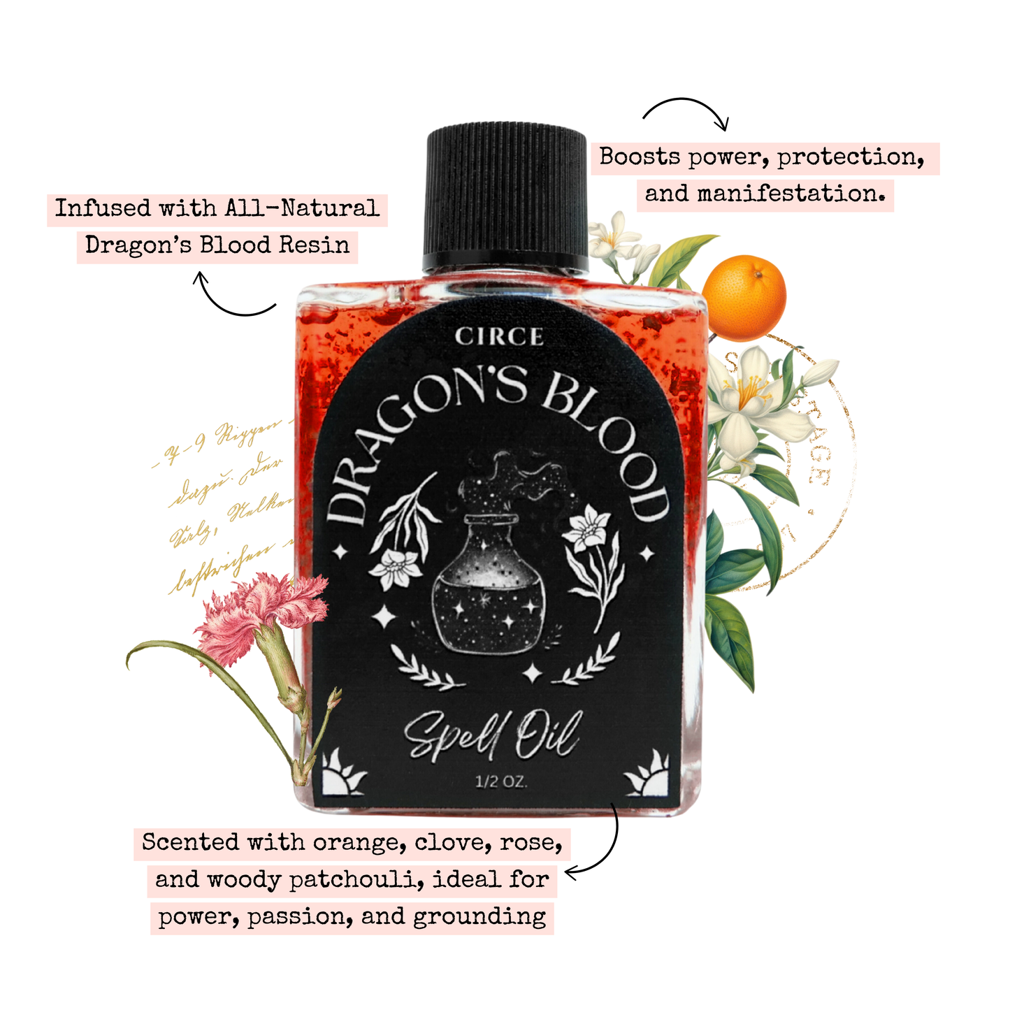 Dragon’s Blood Spell Oil – 1/2 oz Protection & Power Ritual