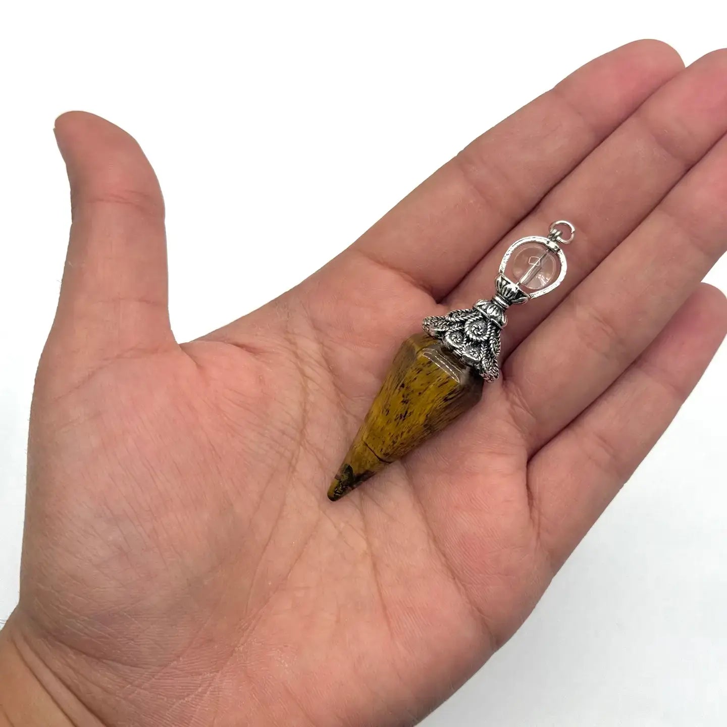 Double Cap Pendulums with Silver Plated Chain