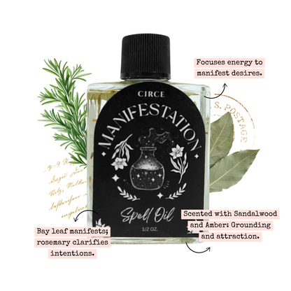 Manifestation Spell Oil – 1/2 oz Intention & Abundance Oil
