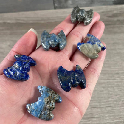 Bat Gemstone Figurines – Mini Carved Crystal Bats