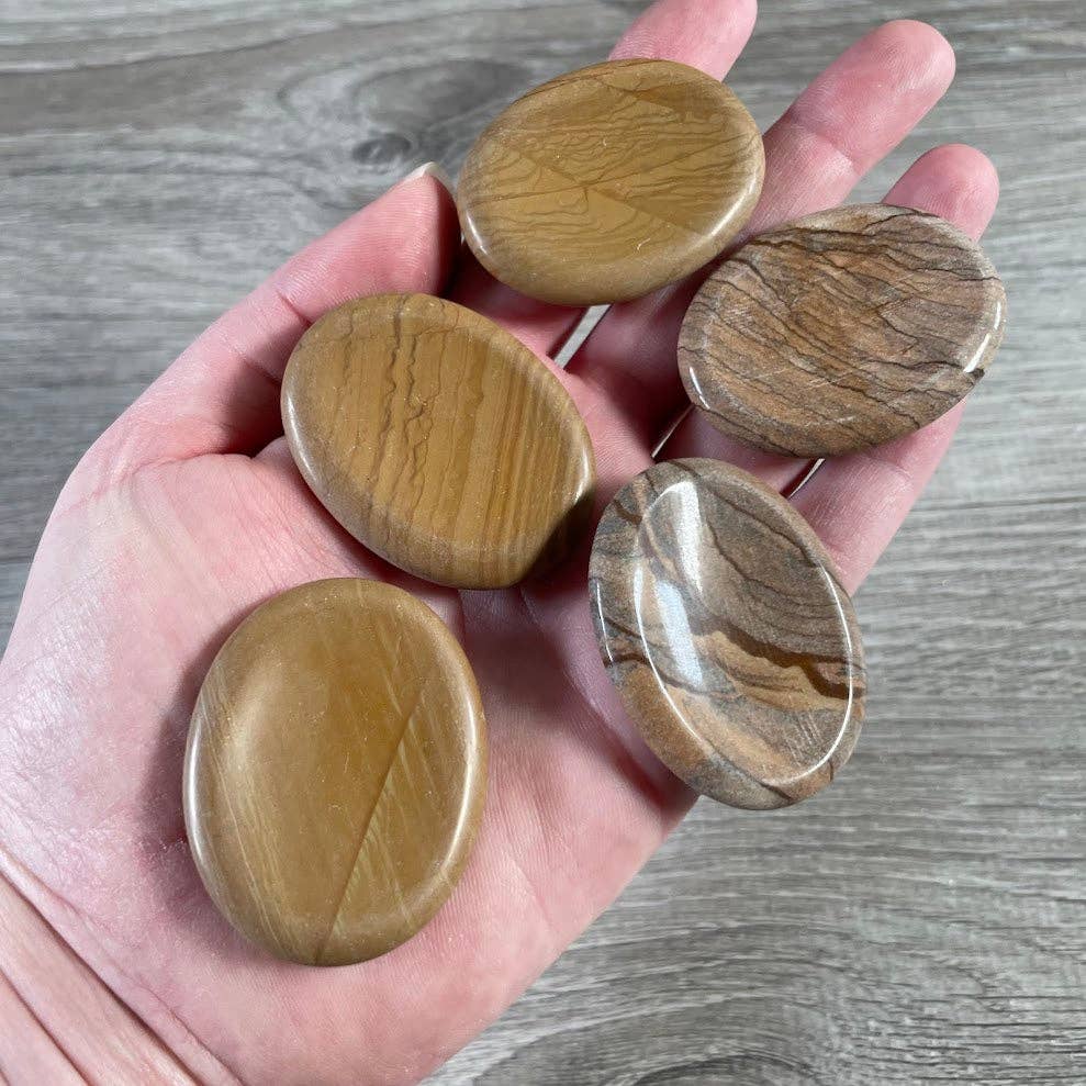 Oval Gemstone Worry Stones – Polished Pocket Crystals