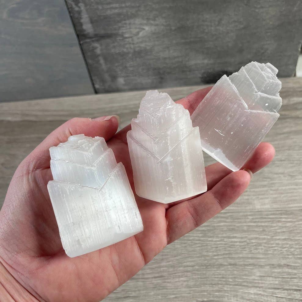 Selenite Obelisk and Tower Crystals