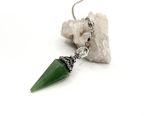 Green Aventurine Double Cap Pendulum