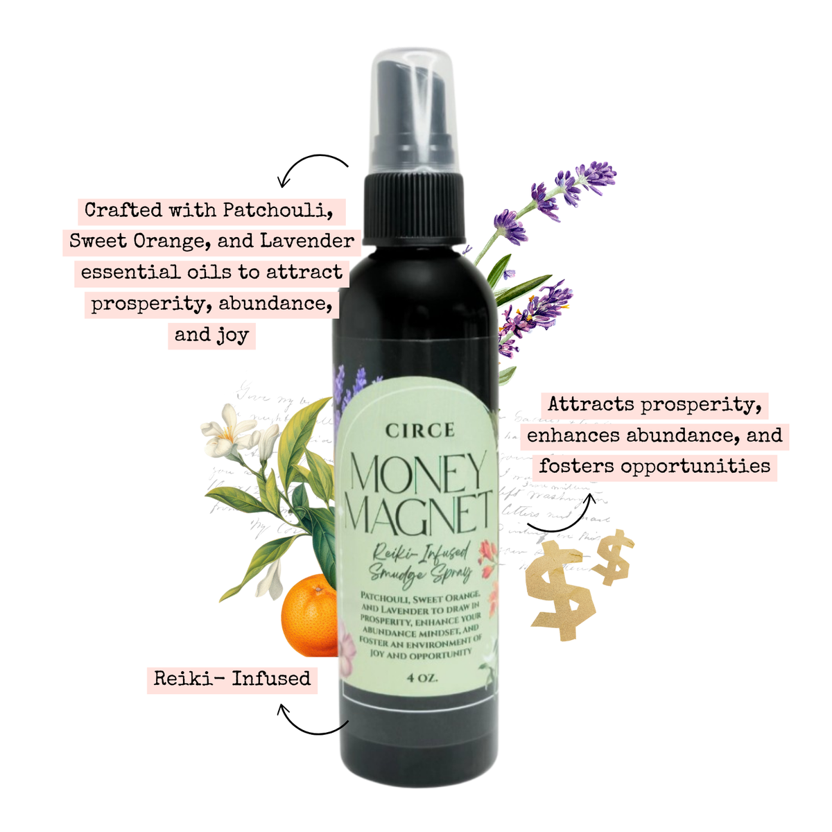 Money Magnet Smudge Spray | 4oz.