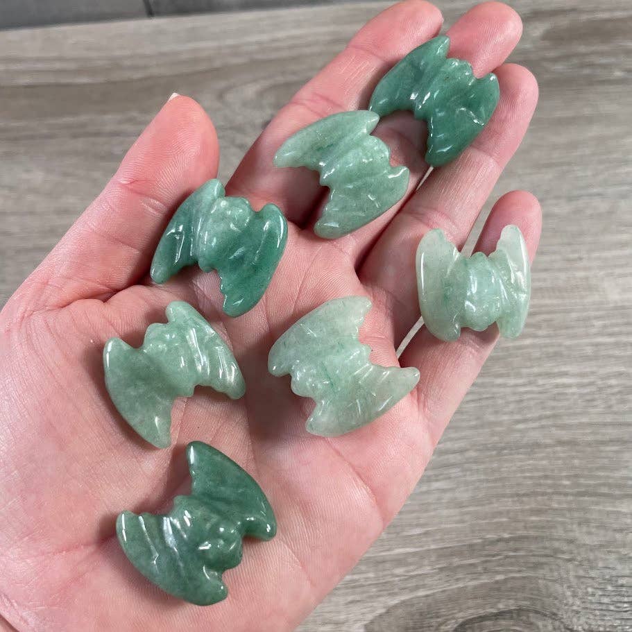Bat Gemstone Figurines – Mini Carved Crystal Bats