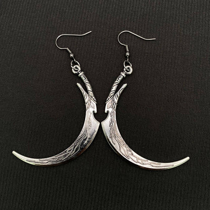 Gothic Sickle Dangle Earrings