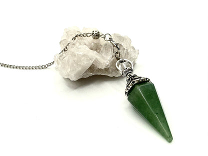 Green Aventurine Double Cap Pendulum