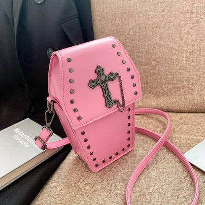 Gothic Vintage Cross Studded Crossbody Bag