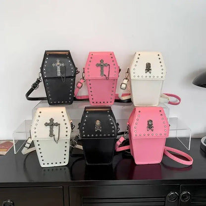 Gothic Vintage Cross Studded Crossbody Bag