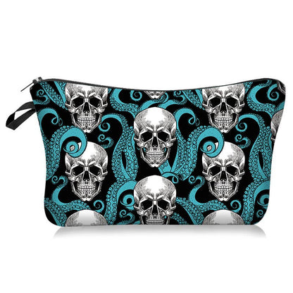 Gothic Skull & Rose Cosmetic Pouch