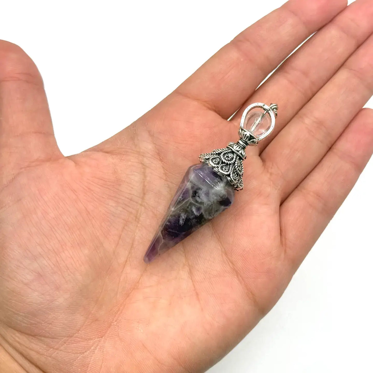 Double Cap Pendulums with Silver Plated Chain