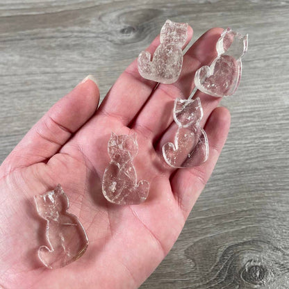 Flat Cat Figurine – Small Crystal Carving for Retailers