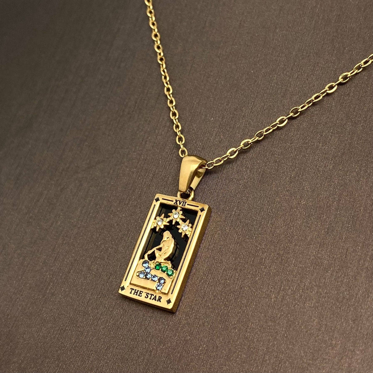 Tarot Card 18K Gold Plated Necklace