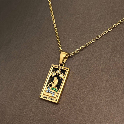 Tarot Card 18K Gold Plated Necklace