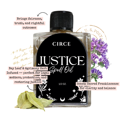 Justice Spell Oil – 1/2 oz Court Case & Fairness Ritual Oil