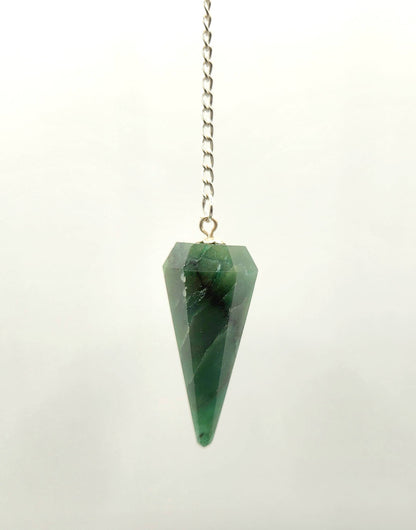 Jade Pendulum w/Silver Plated Chain