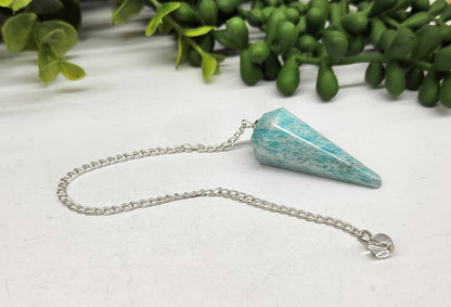 Amazonite Semi-Precious w/Silver Plated Chain