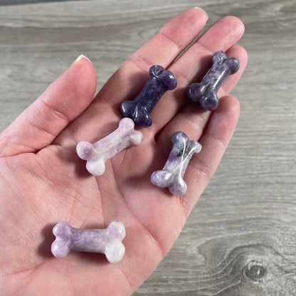 Gemstone Dog Bone Figurine –Small Crystal Carving, Gift Shop
