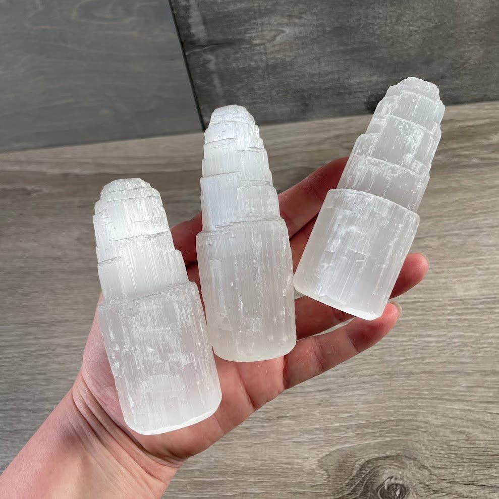 Selenite Obelisk and Tower Crystals
