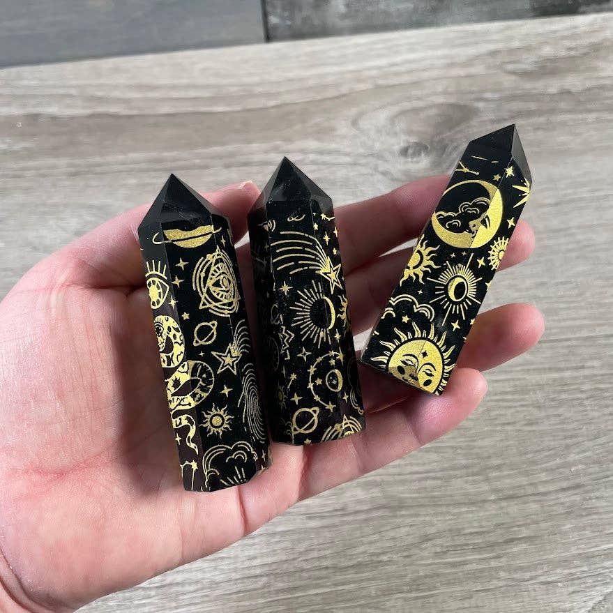 Etched Obsidian Obelisks