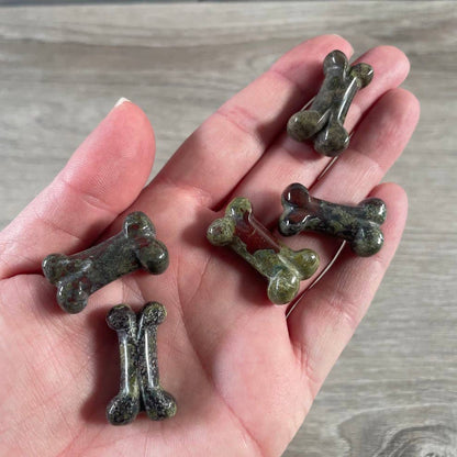 Gemstone Dog Bone Figurine –Small Crystal Carving, Gift Shop