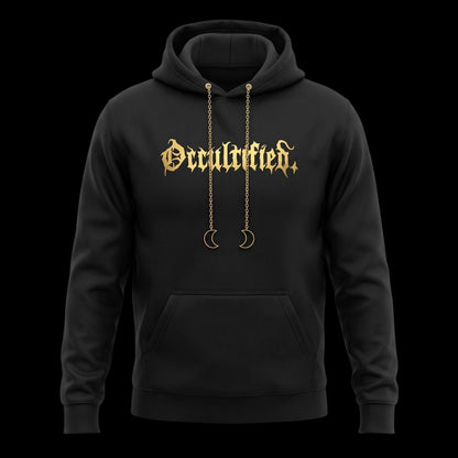 heavy metal hoodie with studs & double moon chains