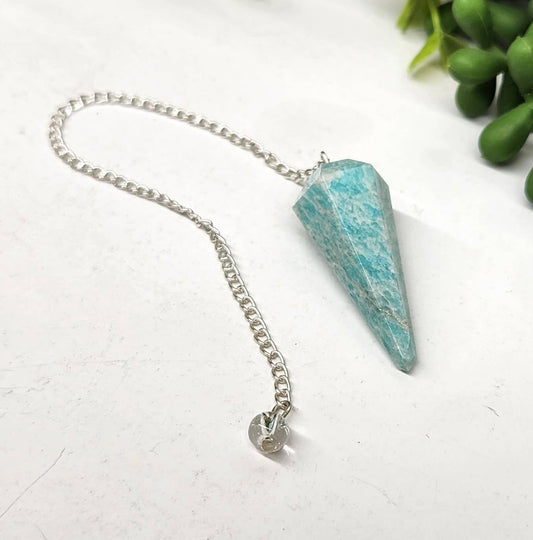 Amazonite Semi-Precious w/Silver Plated Chain