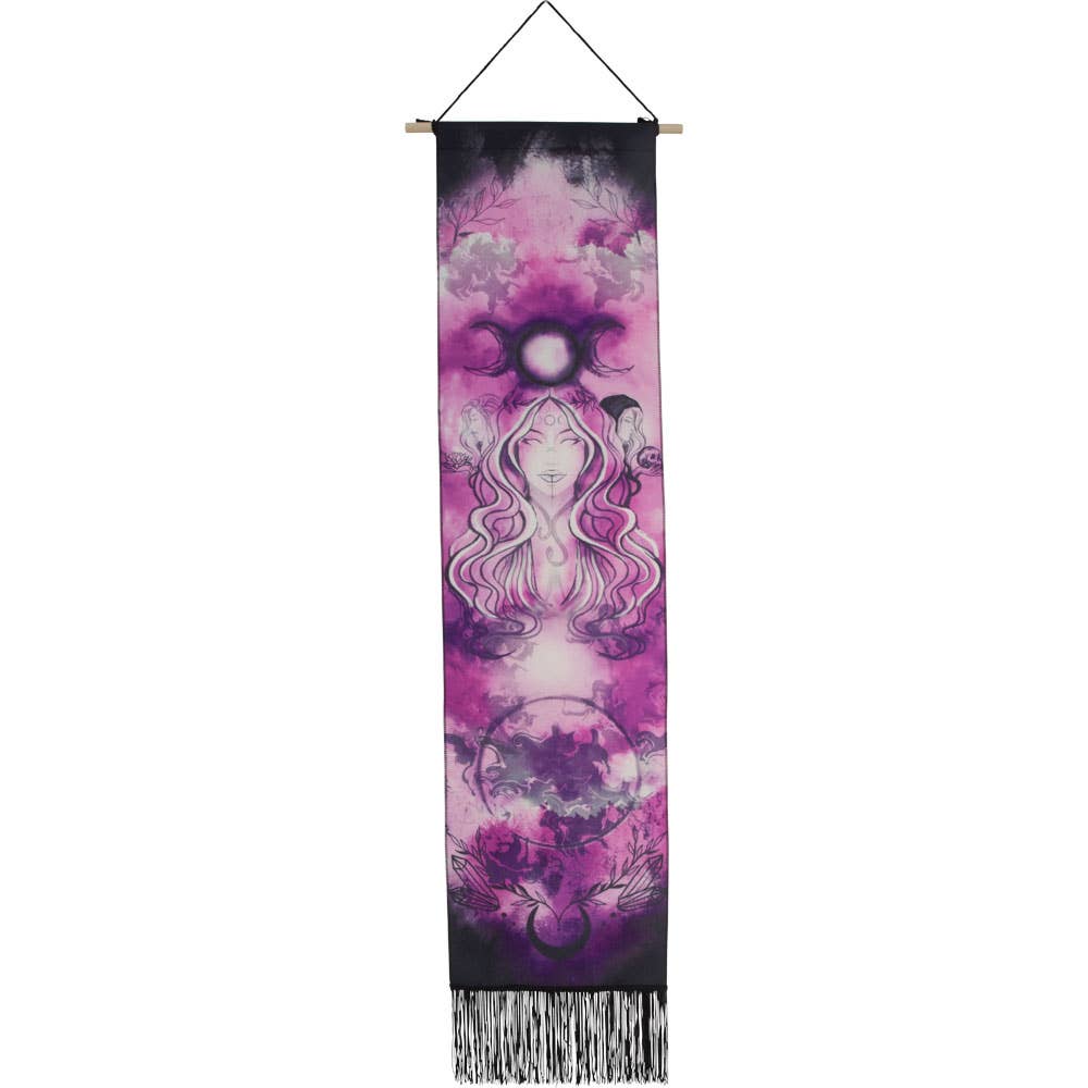 Linen Banner w/ Fringe - Triple Goddess