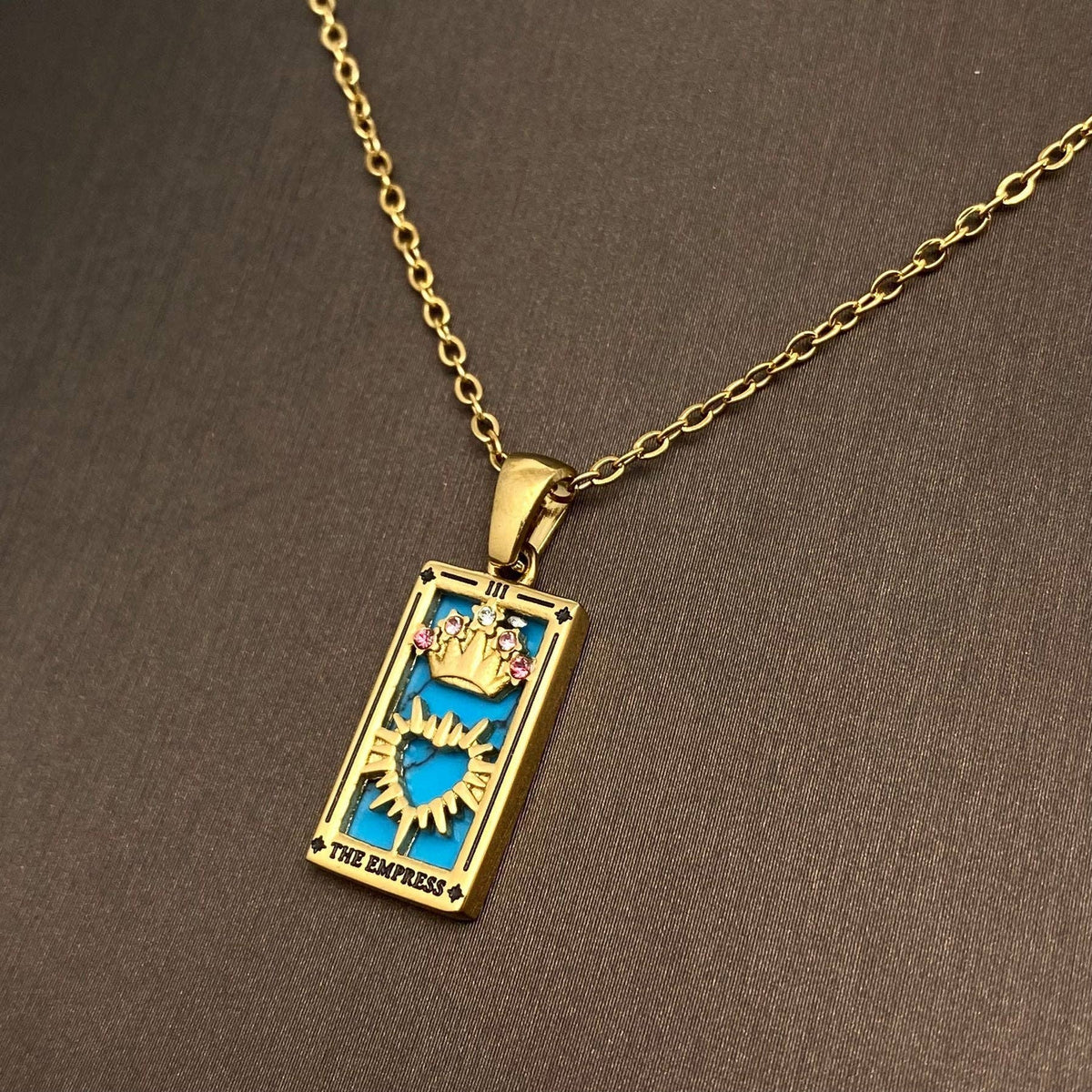 Tarot Card 18K Gold Plated Necklace