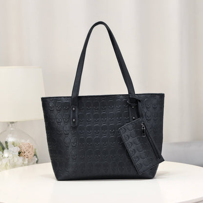 Punk Skull Embossed Tote Bag