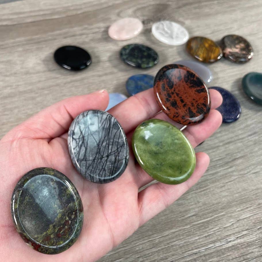 Oval Gemstone Worry Stones – Bulk Polished Pocket Crystals
