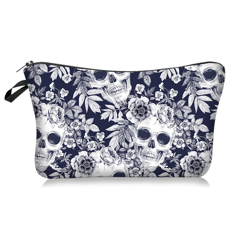 Gothic Skull & Rose Cosmetic Pouch