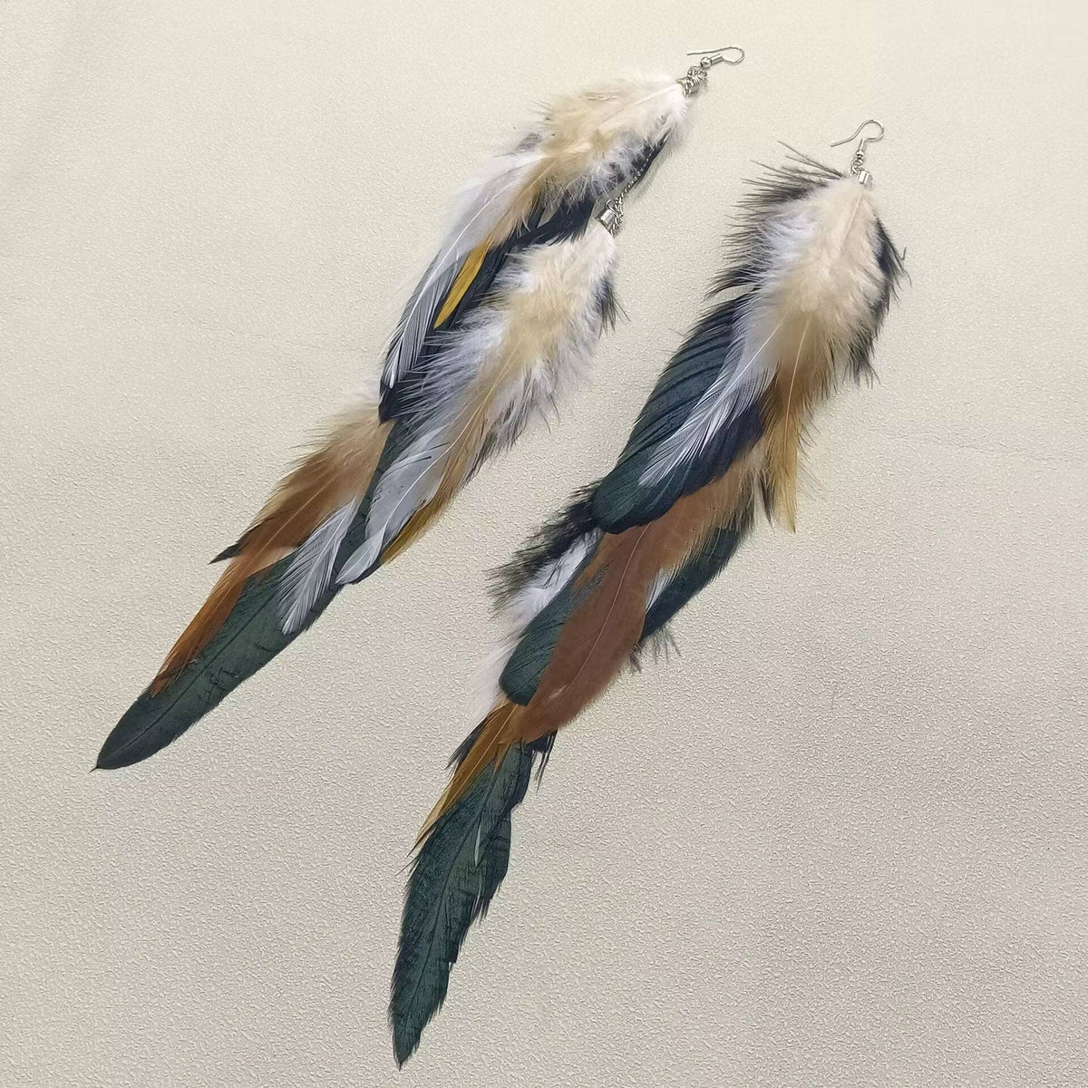 Long Feather Dangle Earrings