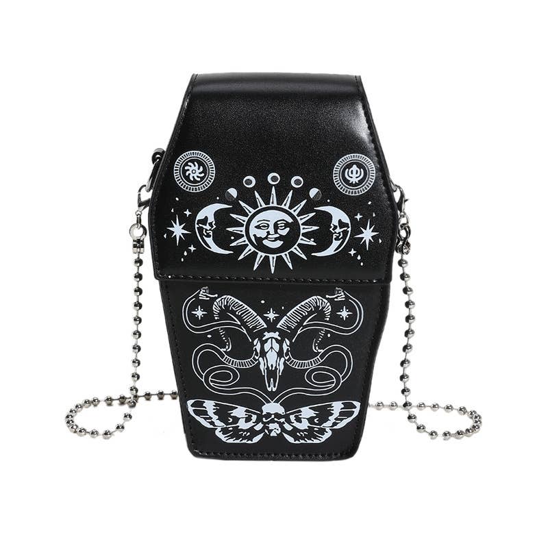Halloween Print Coffin Crossbody Bag