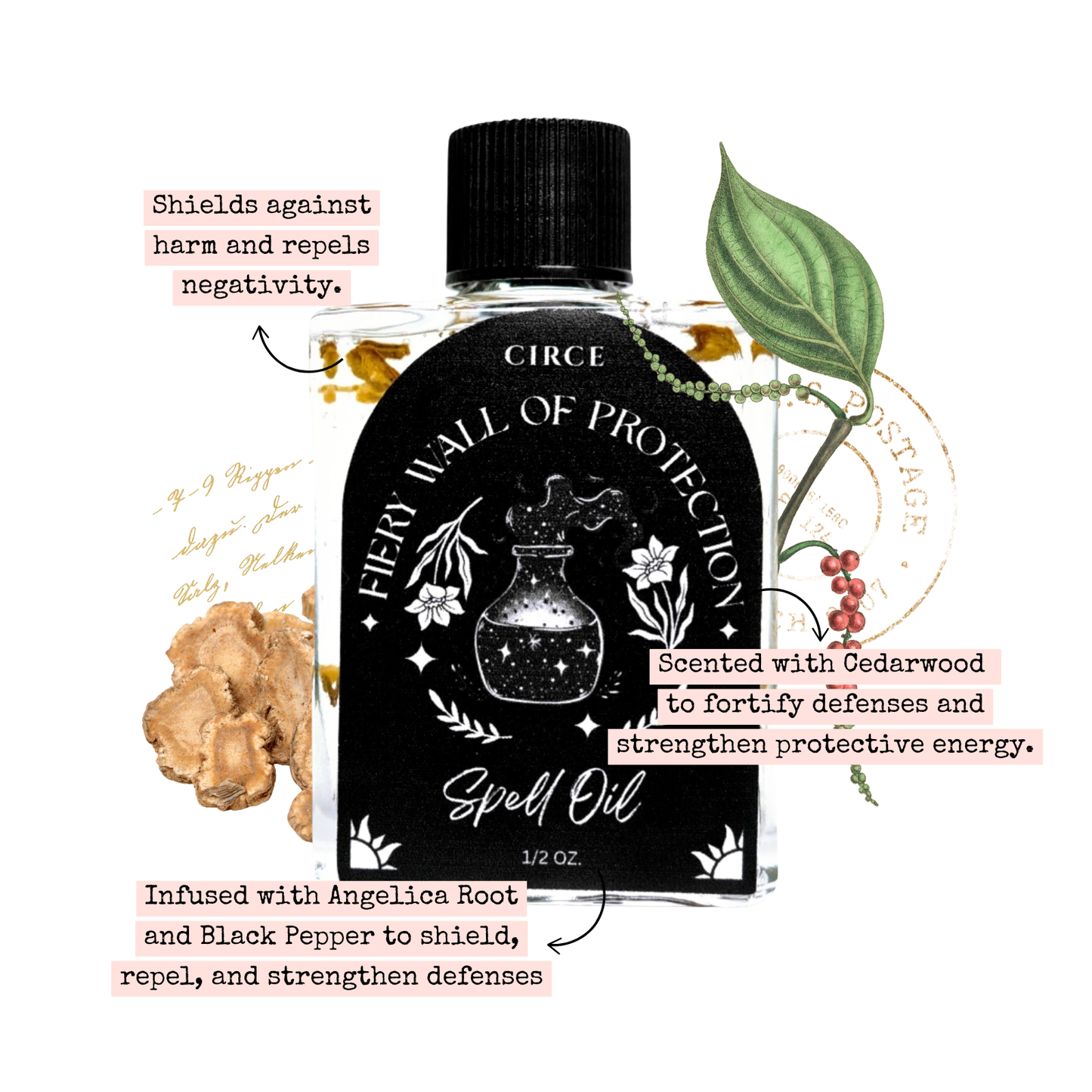 Fiery Wall of Protection Spell Oil – 1/2 oz Warding Ritual