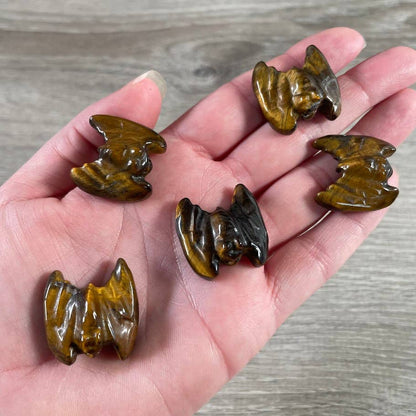 Bat Gemstone Figurines – Mini Carved Crystal Bats