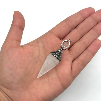 Double Cap Pendulums with Silver Plated Chain