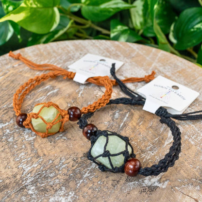 Adjustable Macrame Crystal Holder Bracelet.