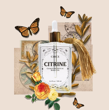 Citrine Body Oil - Abundance and Glow Crystal Oil 3.4oz
