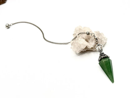 Green Aventurine Double Cap Pendulum