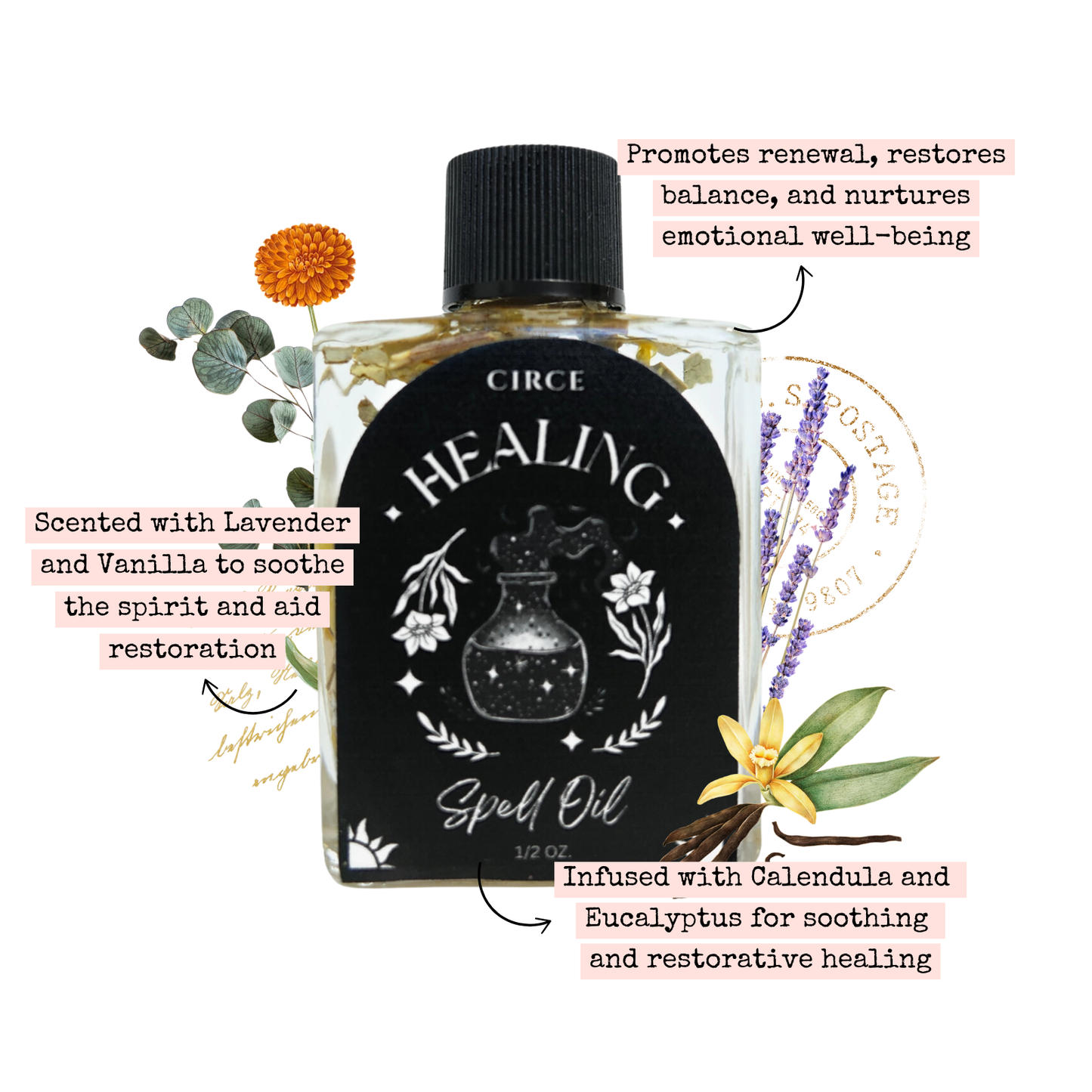 Healing Spell Oil – 1/2 oz Energy Balancing Ritual Oil